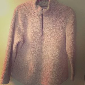 Fuzzy GreanTea half zip jacket